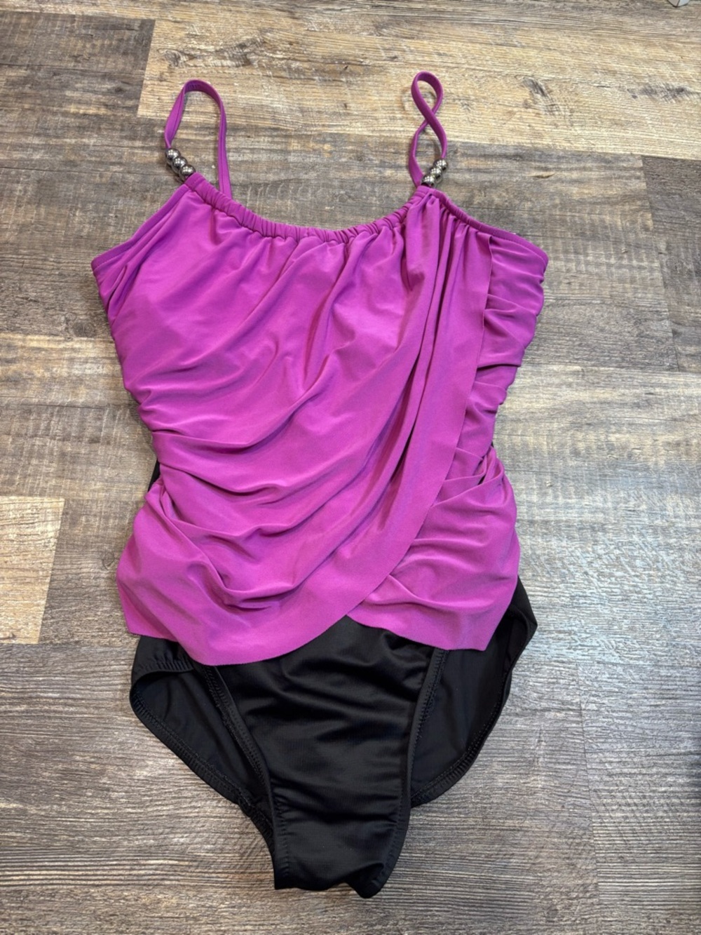Magicsuit Black Ruched draped one-piece bathing suit Size US 14 UK 18